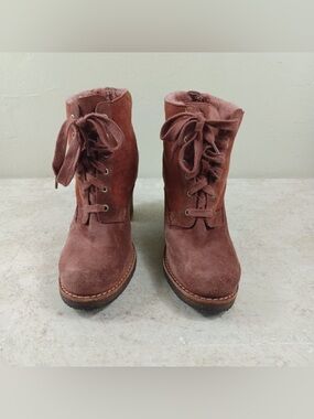 UGG Women's Lace-Up Suede Ankle Boots in Rose Brown